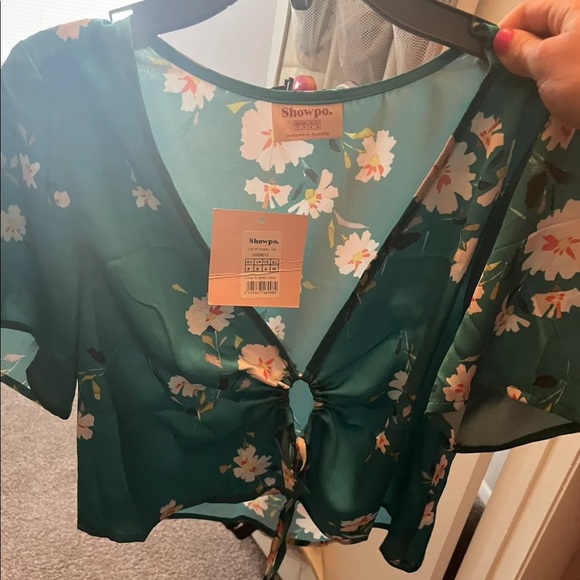 Showpo green crop top size small - Picture 1 of 1